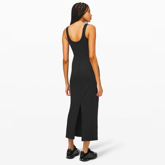 lululemon athletica Dresses & Skirts - Lululemon•Its Rulu Tank Dress✨scoop neck low back maxi side slit warm💎Black✨8
